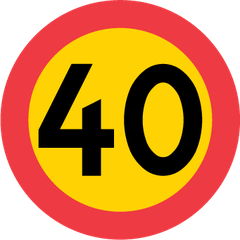 Vägmärke C31-40: Hastighetsbegränsning 40