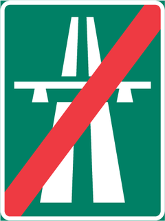 Vägmärke E2: Motorväg upphör